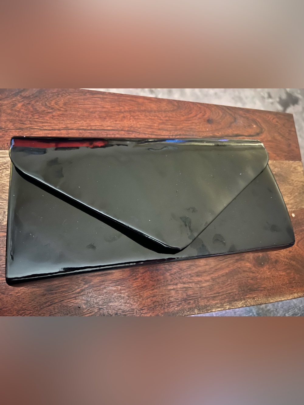 Black Patent Envelope Clutch